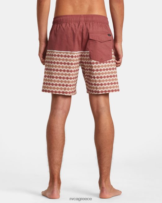 R422N854 Σορτς county ελαστική μέσης 17 RVCA για άνδρες και γυναίκες κιννάβαρι πυθμένα