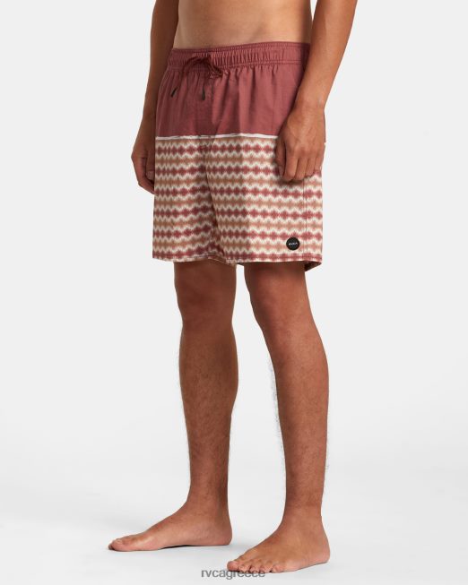 R422N854 Σορτς county ελαστική μέσης 17 RVCA για άνδρες και γυναίκες κιννάβαρι πυθμένα