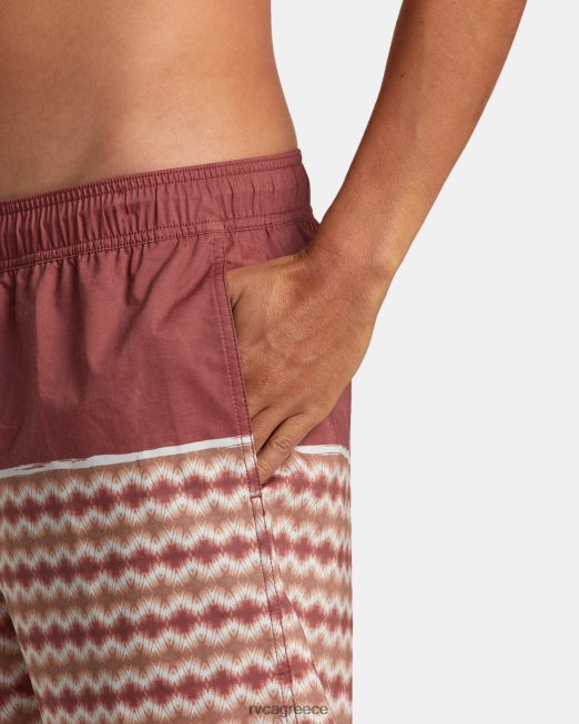 R422N854 Σορτς county ελαστική μέσης 17 RVCA για άνδρες και γυναίκες κιννάβαρι πυθμένα