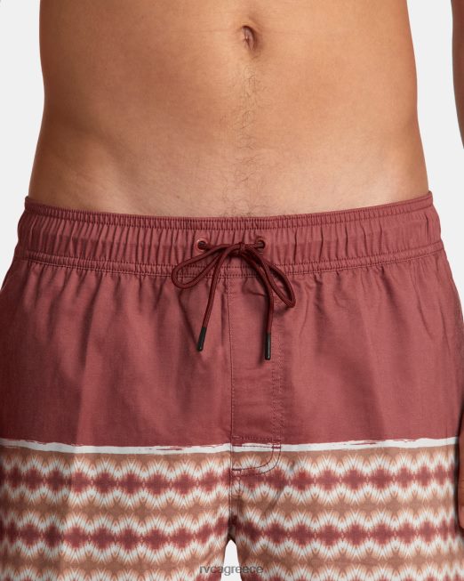 R422N854 Σορτς county ελαστική μέσης 17 RVCA για άνδρες και γυναίκες κιννάβαρι πυθμένα