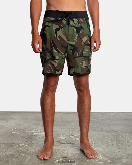 R422N8592 ανατολικά σορτς 18 RVCA για άνδρες και γυναίκες δάσος camo πυθμένα