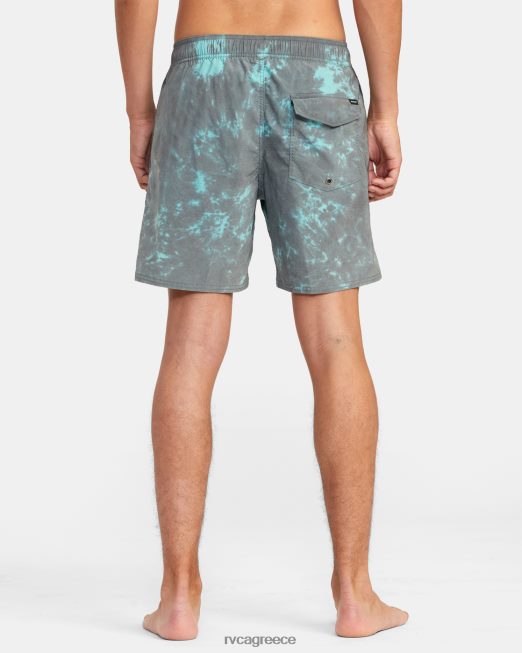 R422N8638 μανιακό ελαστικό σορτς στη μέση 17 RVCA για άνδρες και γυναίκες μαύρη πράσινη βαφή γραβάτας πυθμένα