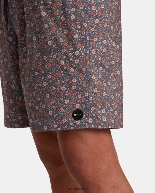 R422N871 Barnes ελαστικό σορτς μέσης 17 RVCA για άνδρες και γυναίκες κυκλοθυμικό μπλε πυθμένα