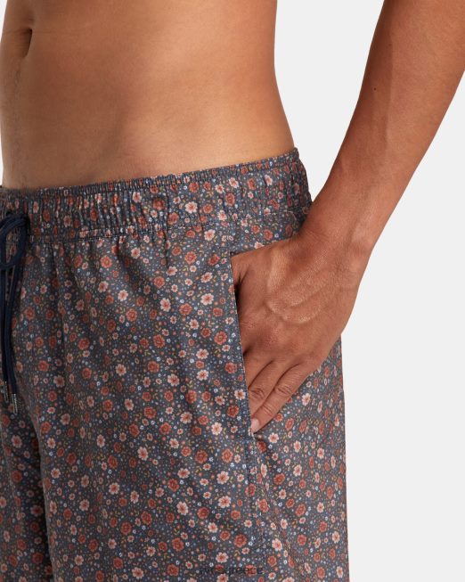 R422N871 Barnes ελαστικό σορτς μέσης 17 RVCA για άνδρες και γυναίκες κυκλοθυμικό μπλε πυθμένα