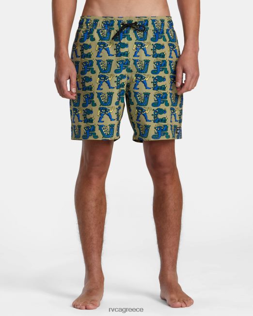 R422N872 ελαστικό σορτς μέσης 17 RVCA για άνδρες και γυναίκες αβοκάντο πυθμένα