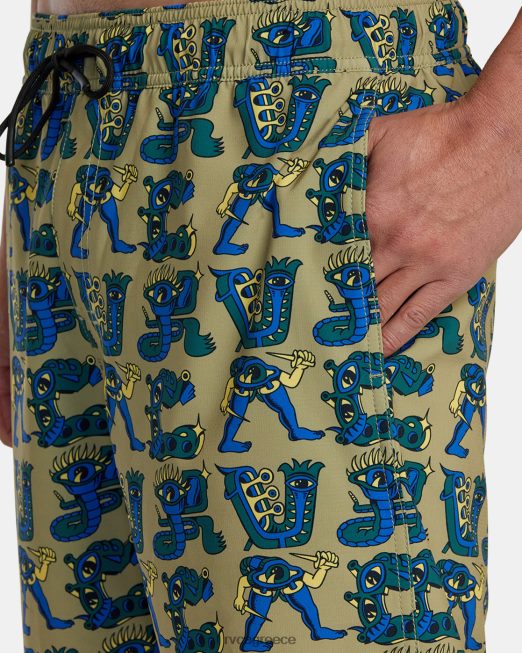 R422N872 ελαστικό σορτς μέσης 17 RVCA για άνδρες και γυναίκες αβοκάντο πυθμένα