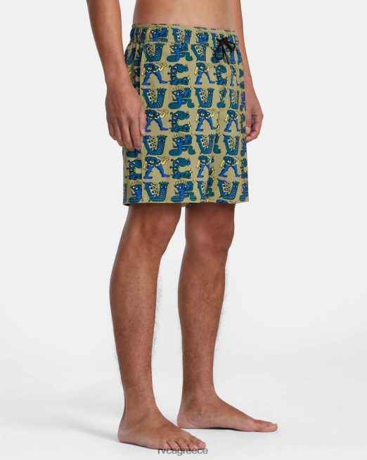 R422N872 ελαστικό σορτς μέσης 17 RVCA για άνδρες και γυναίκες αβοκάντο πυθμένα