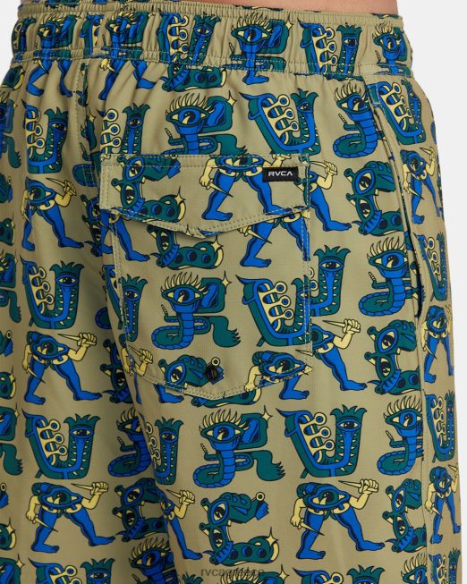 R422N872 ελαστικό σορτς μέσης 17 RVCA για άνδρες και γυναίκες αβοκάντο πυθμένα