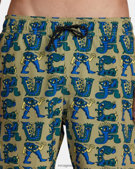 R422N872 ελαστικό σορτς μέσης 17 RVCA για άνδρες και γυναίκες αβοκάντο πυθμένα