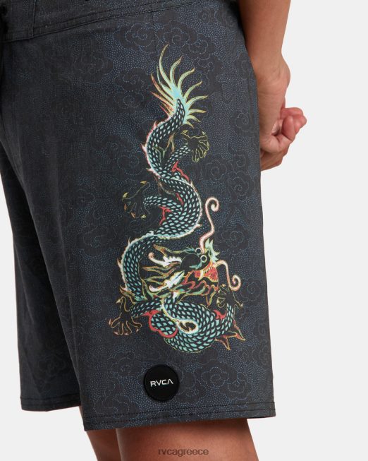 R422N876 παντελόνι από νέον δράκο ελαστικό 18 RVCA για άνδρες και γυναίκες μαύρος πυθμένα