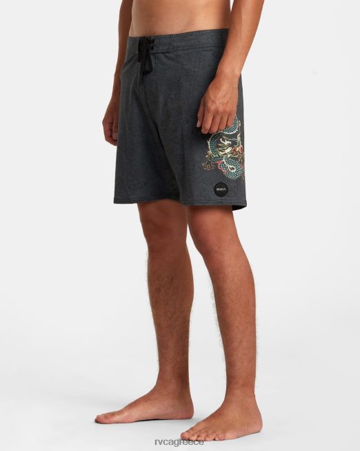 R422N876 παντελόνι από νέον δράκο ελαστικό 18 RVCA για άνδρες και γυναίκες μαύρος πυθμένα