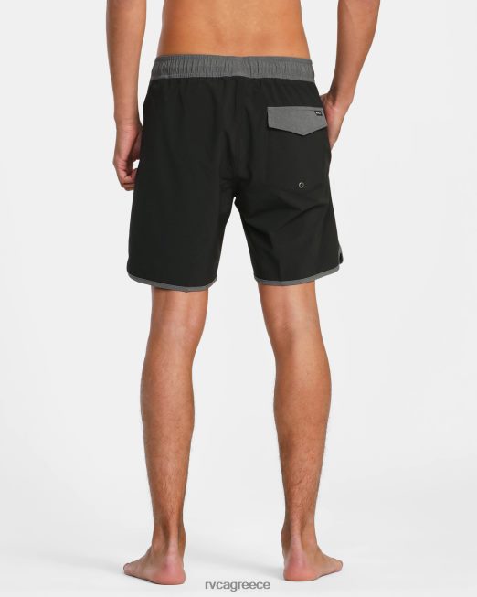 R422N8773 Σορτσάκι ανατολικής και ελαστικής μέσης 17 RVCA για άνδρες και γυναίκες μαύρος πυθμένα