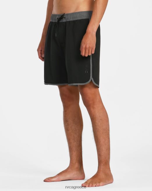 R422N8773 Σορτσάκι ανατολικής και ελαστικής μέσης 17 RVCA για άνδρες και γυναίκες μαύρος πυθμένα
