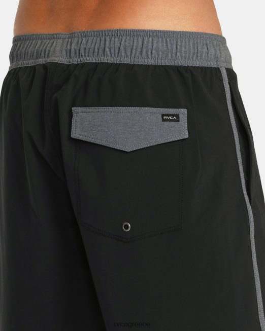 R422N8773 Σορτσάκι ανατολικής και ελαστικής μέσης 17 RVCA για άνδρες και γυναίκες μαύρος πυθμένα