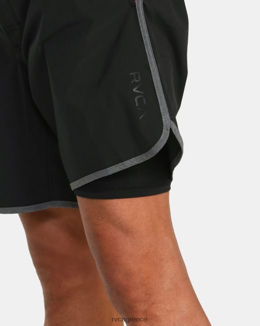 R422N8773 Σορτσάκι ανατολικής και ελαστικής μέσης 17 RVCA για άνδρες και γυναίκες μαύρος πυθμένα