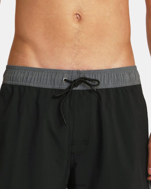 R422N8773 Σορτσάκι ανατολικής και ελαστικής μέσης 17 RVCA για άνδρες και γυναίκες μαύρος πυθμένα