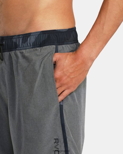 R422N8798 Σορτσάκι ανατολικής και ελαστικής μέσης 17 RVCA για άνδρες και γυναίκες ερείκη γκρι πυθμένα