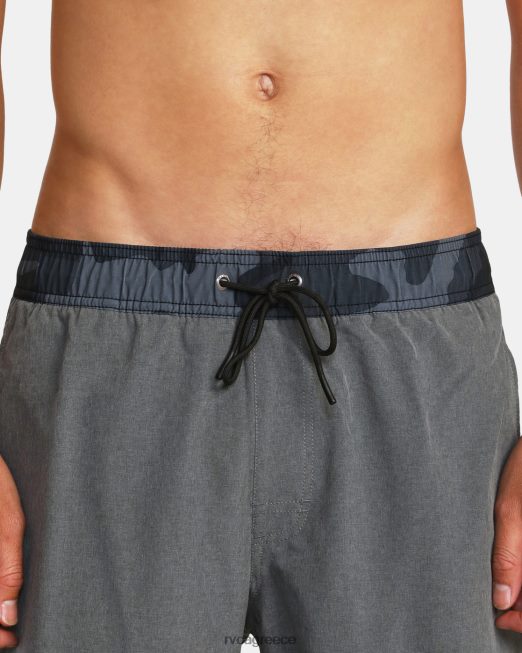 R422N8798 Σορτσάκι ανατολικής και ελαστικής μέσης 17 RVCA για άνδρες και γυναίκες ερείκη γκρι πυθμένα