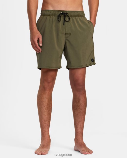 R422N8965 va pigment ελαστικό σορτς μέσης 17 RVCA για άνδρες και γυναίκες ελιά πυθμένα