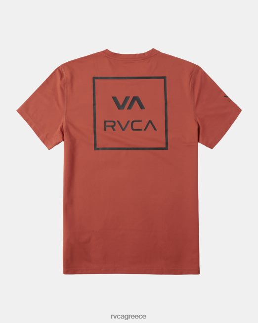 R422N8350 κοντομάνικο rashguard RVCA για άνδρες και γυναίκες κιννάβαρι είδη ένδυσης