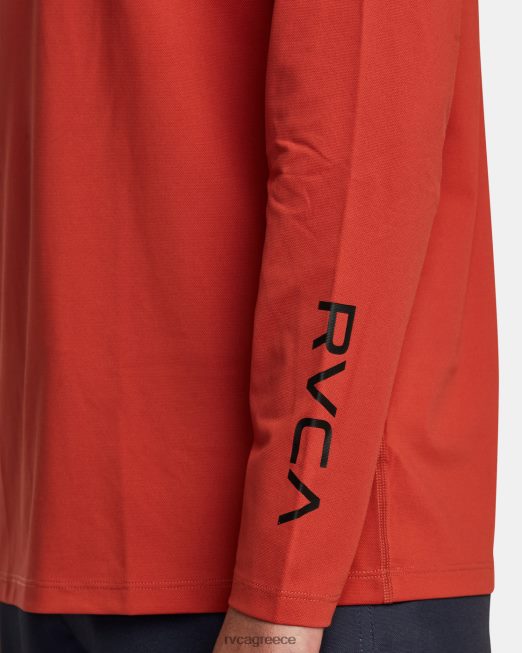 R422N8356 μακρυμάνικο rashguard RVCA για άνδρες και γυναίκες κιννάβαρι είδη ένδυσης