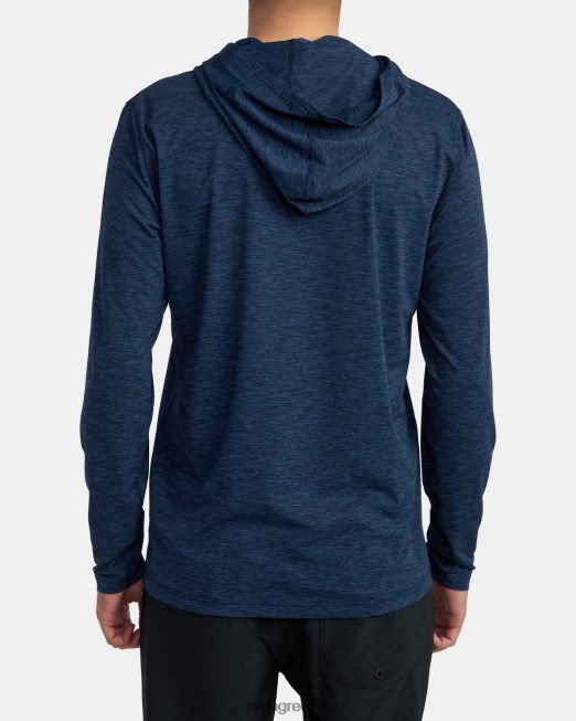 R422N8590 surf print rashguard hoodie RVCA για άνδρες και γυναίκες ναυτικό ρείκι είδη ένδυσης