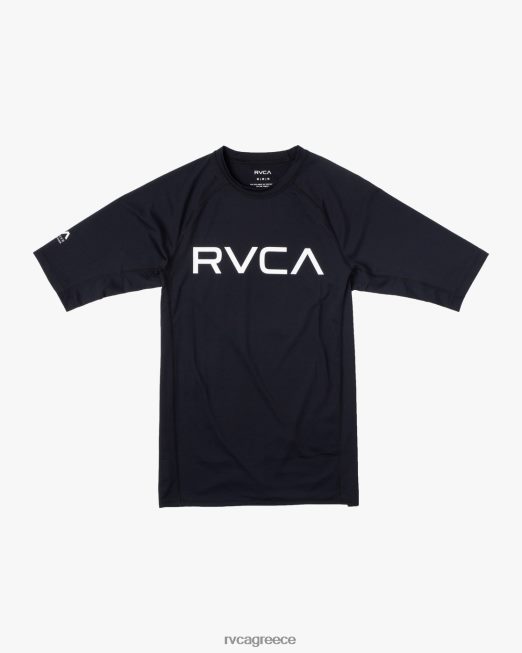R422N8603 κοντομάνικο rashguard RVCA για άνδρες και γυναίκες μαύρος είδη ένδυσης
