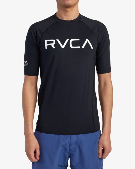 R422N8603 κοντομάνικο rashguard RVCA για άνδρες και γυναίκες μαύρος είδη ένδυσης