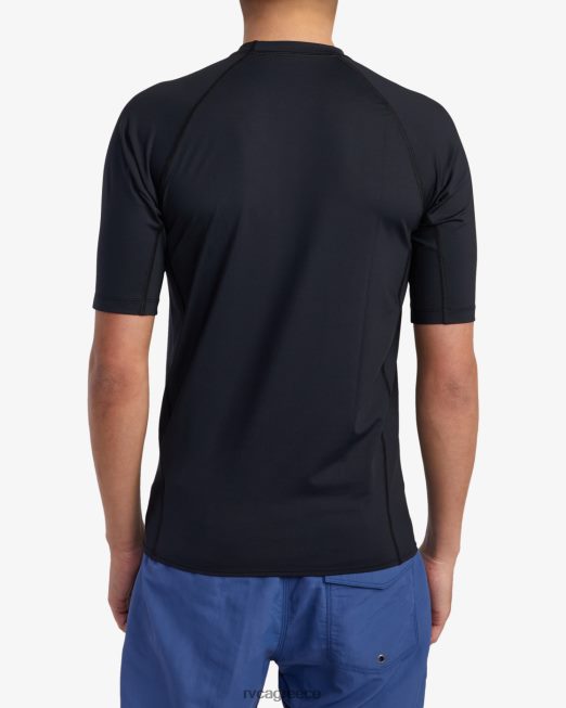 R422N8603 κοντομάνικο rashguard RVCA για άνδρες και γυναίκες μαύρος είδη ένδυσης