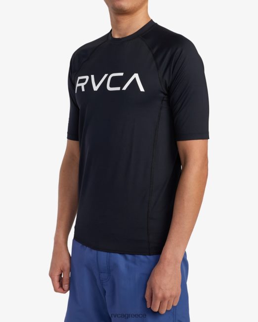 R422N8603 κοντομάνικο rashguard RVCA για άνδρες και γυναίκες μαύρος είδη ένδυσης