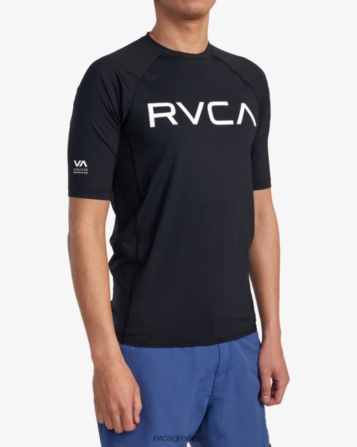 R422N8603 κοντομάνικο rashguard RVCA για άνδρες και γυναίκες μαύρος είδη ένδυσης