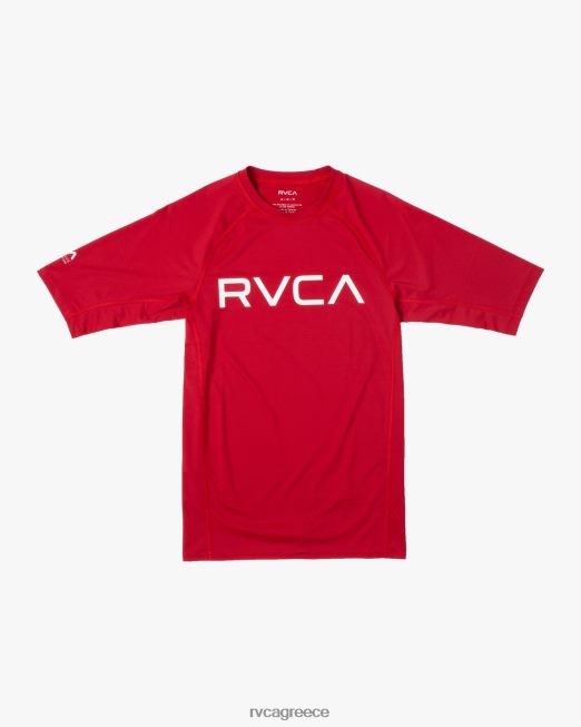 R422N8618 κοντομάνικο rashguard RVCA για άνδρες και γυναίκες το κόκκινο είδη ένδυσης