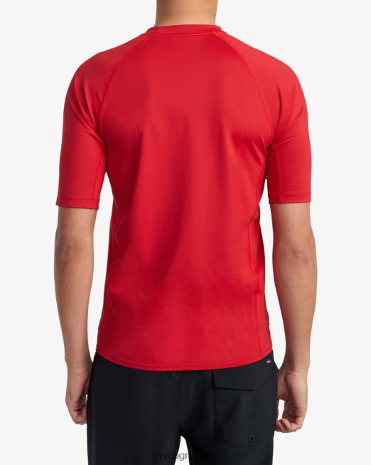R422N8618 κοντομάνικο rashguard RVCA για άνδρες και γυναίκες το κόκκινο είδη ένδυσης