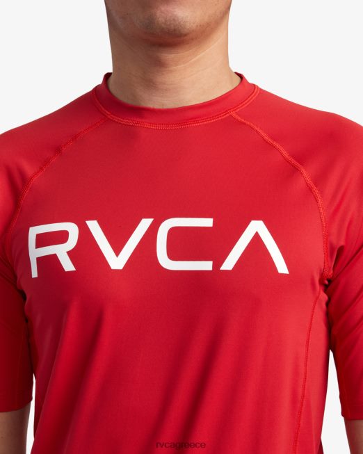R422N8618 κοντομάνικο rashguard RVCA για άνδρες και γυναίκες το κόκκινο είδη ένδυσης