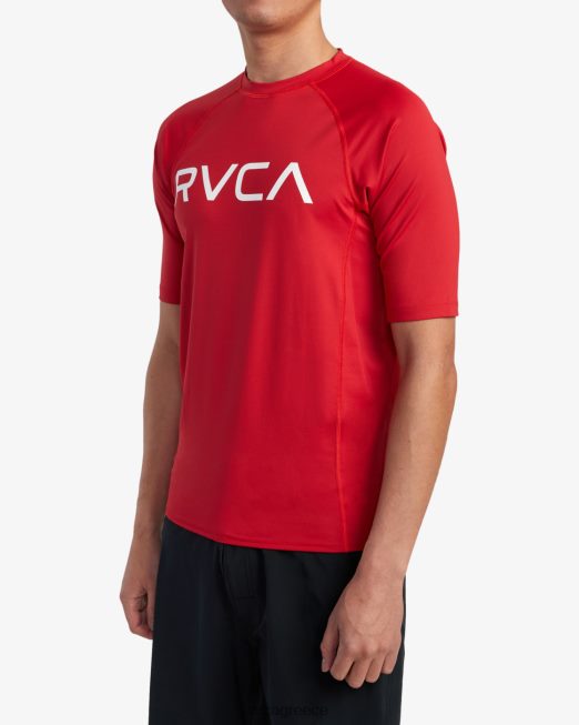 R422N8618 κοντομάνικο rashguard RVCA για άνδρες και γυναίκες το κόκκινο είδη ένδυσης