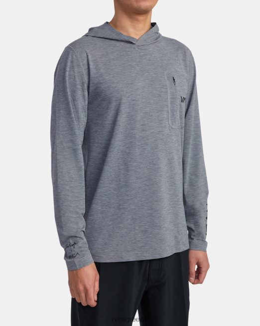 R422N8619 μακρυμάνικη κουκούλα noyle rashguard RVCA για άνδρες και γυναίκες ερείκη γκρι είδη ένδυσης