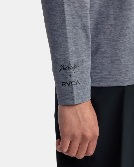 R422N8619 μακρυμάνικη κουκούλα noyle rashguard RVCA για άνδρες και γυναίκες ερείκη γκρι είδη ένδυσης