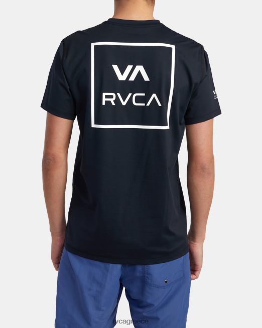 R422N8622 κοντομάνικο rashguard RVCA για άνδρες και γυναίκες μαύρος είδη ένδυσης