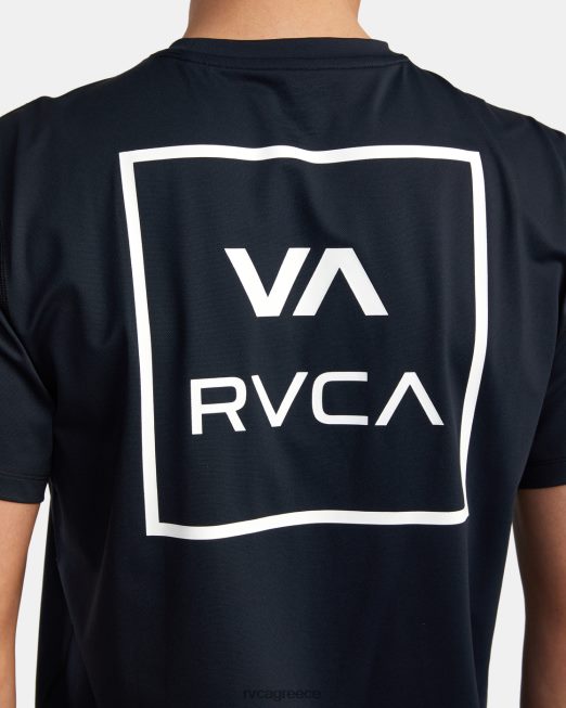 R422N8622 κοντομάνικο rashguard RVCA για άνδρες και γυναίκες μαύρος είδη ένδυσης