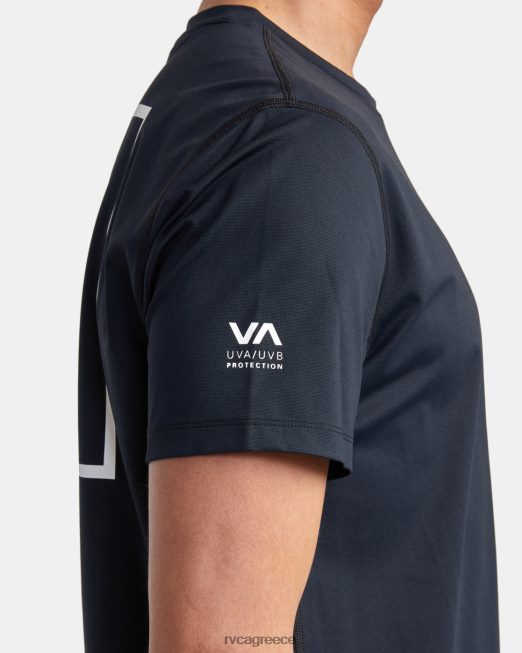 R422N8622 κοντομάνικο rashguard RVCA για άνδρες και γυναίκες μαύρος είδη ένδυσης