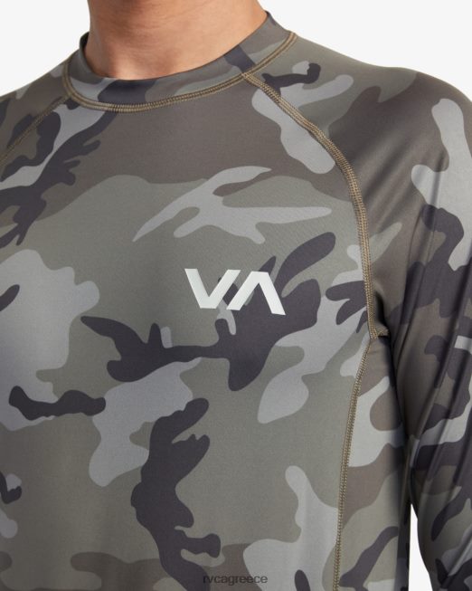 R422N8625 μακρυμάνικο rashguard RVCA για άνδρες και γυναίκες camo είδη ένδυσης