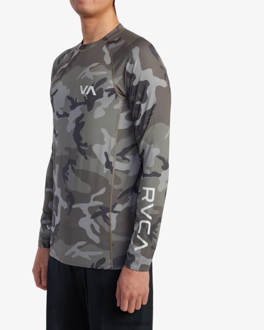 R422N8625 μακρυμάνικο rashguard RVCA για άνδρες και γυναίκες camo είδη ένδυσης