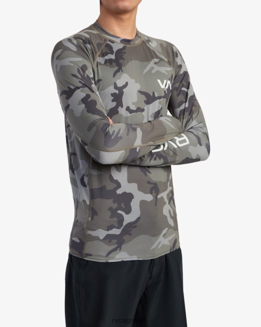 R422N8625 μακρυμάνικο rashguard RVCA για άνδρες και γυναίκες camo είδη ένδυσης