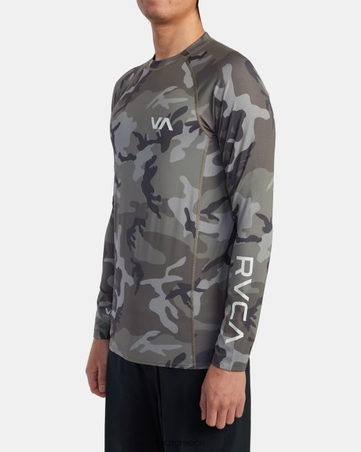 R422N8625 μακρυμάνικο rashguard RVCA για άνδρες και γυναίκες camo είδη ένδυσης