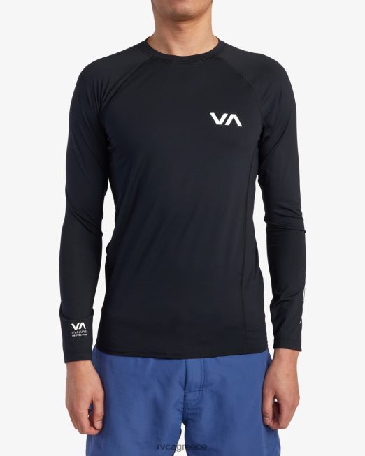 R422N8627 μακρυμάνικο rashguard RVCA για άνδρες και γυναίκες μαύρος είδη ένδυσης
