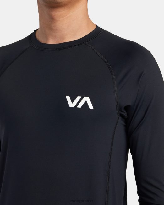 R422N8627 μακρυμάνικο rashguard RVCA για άνδρες και γυναίκες μαύρος είδη ένδυσης