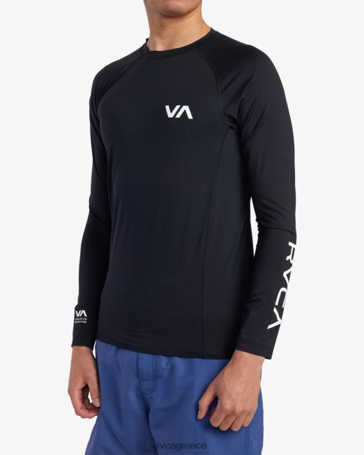 R422N8627 μακρυμάνικο rashguard RVCA για άνδρες και γυναίκες μαύρος είδη ένδυσης