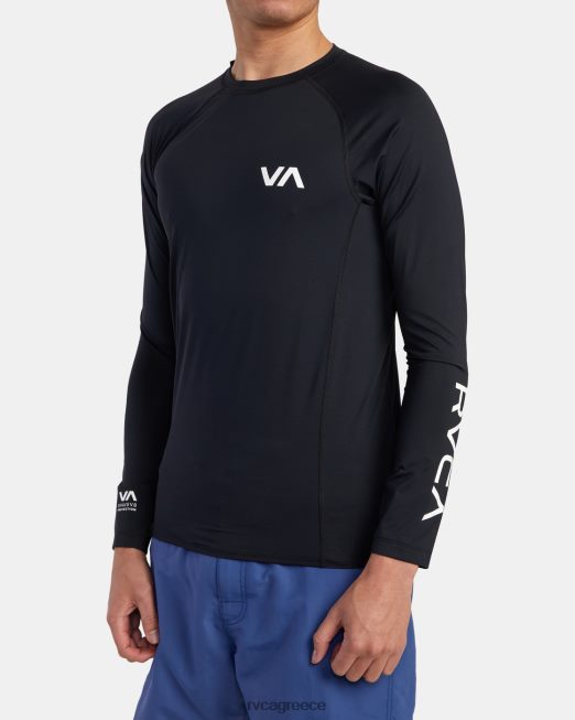 R422N8627 μακρυμάνικο rashguard RVCA για άνδρες και γυναίκες μαύρος είδη ένδυσης