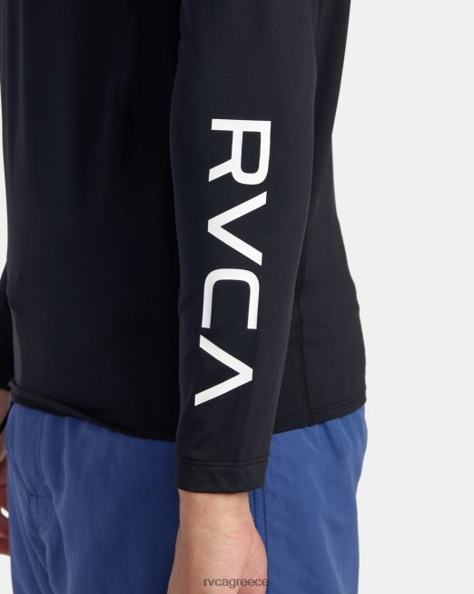 R422N8627 μακρυμάνικο rashguard RVCA για άνδρες και γυναίκες μαύρος είδη ένδυσης