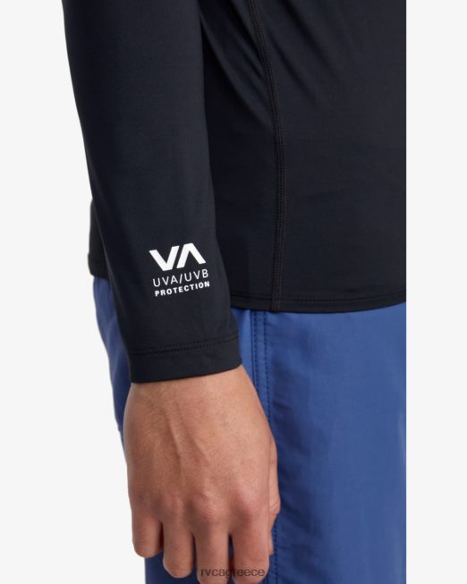 R422N8627 μακρυμάνικο rashguard RVCA για άνδρες και γυναίκες μαύρος είδη ένδυσης